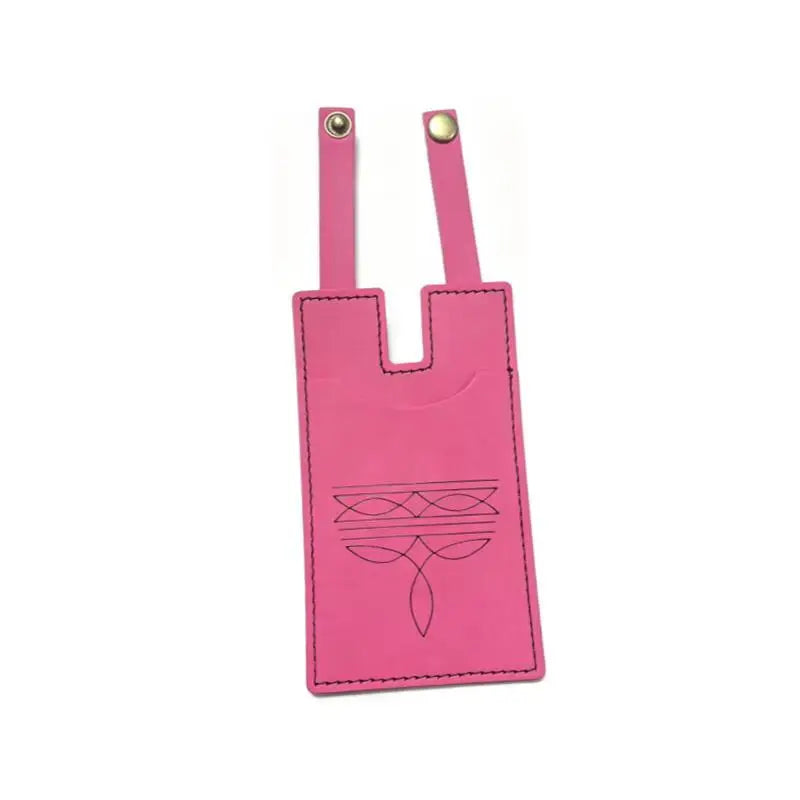PU Leather ID Card Holder – Embossed Snap Closure Travel Tag