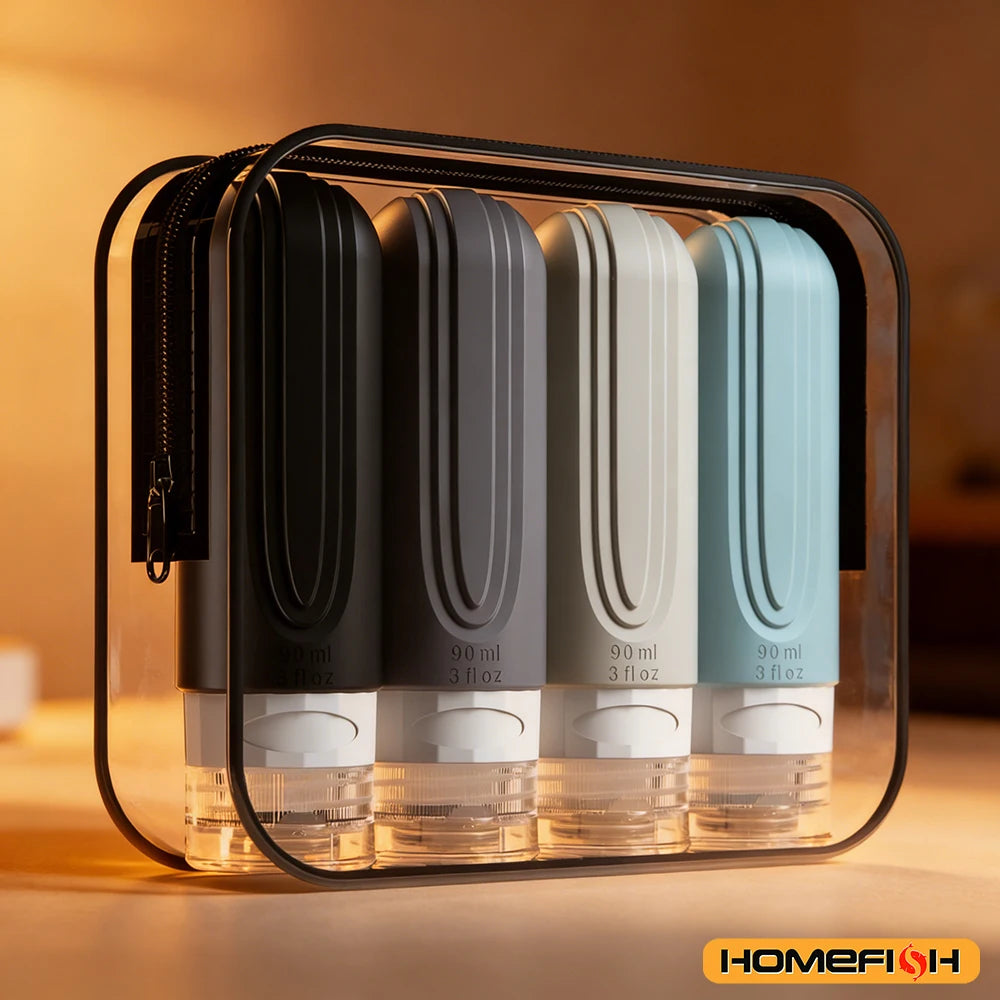 90ml Silicone Travel Bottles Set, Leakproof & Refillable Empty Containers for Shampoo Conditioner Lotion Peaceful Pleasures Health and Wellness