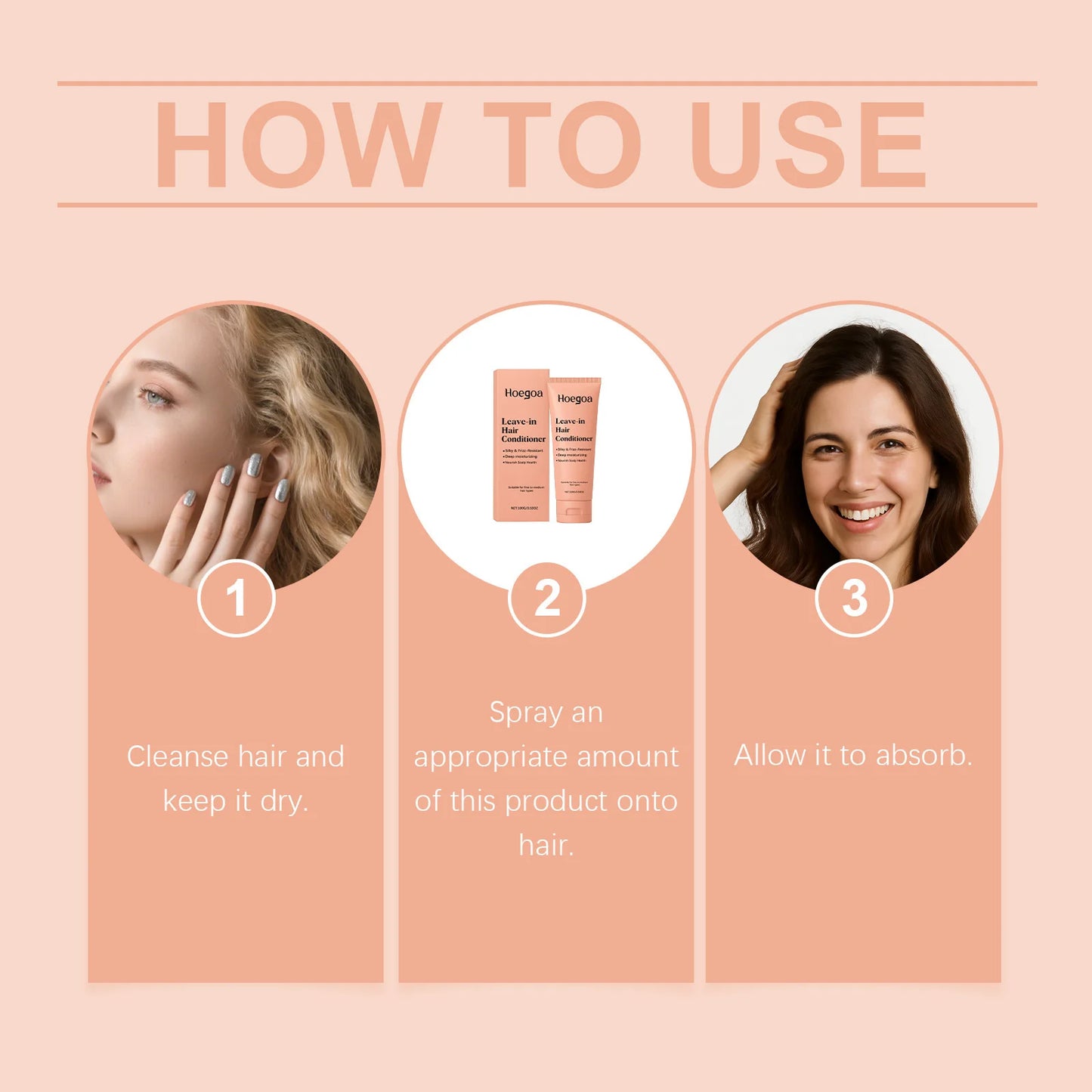 HOEGOA Leave-In Conditioner | Anti-Frizz, Repair & Smooth 100g