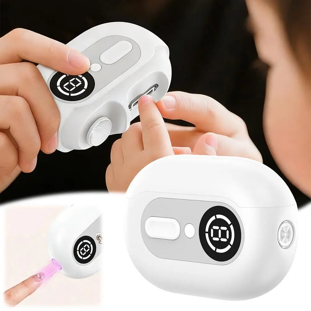 Electric Nail Trimmer 4-in-1 with Light – Adult & Baby