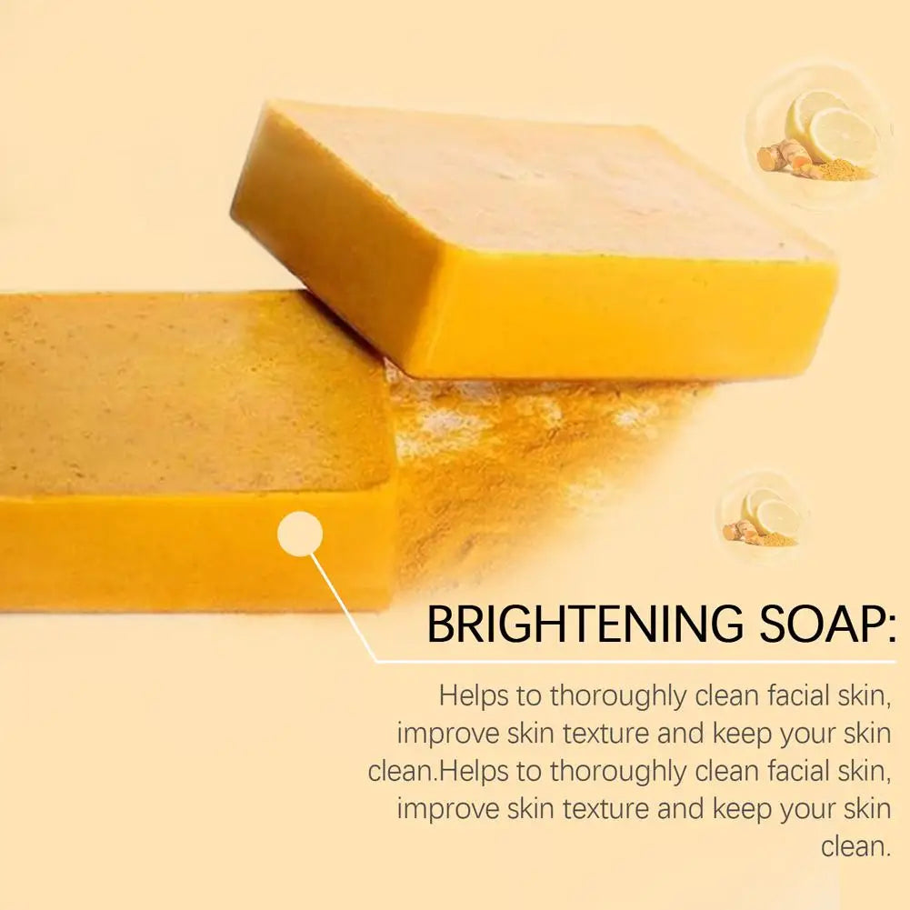100g Turmeric Soap, Lemon Kojic Acid Soap, Shower And Facial Soap Body Care Face Cleanser Turmeric Soap Body and Face Cleaning Peaceful Pleasures Health and Wellness