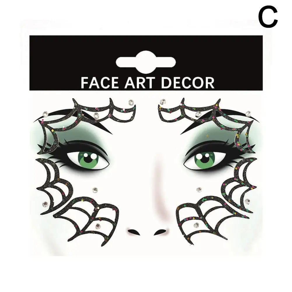 Halloween Face Gems Crystal Rhinestone Glitter Jewel Stickers