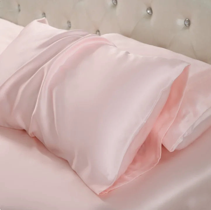 100% Mulberry Silk Pillowcase 22 Momme -Ultra Premium 6A Grade Silk - Envelope Style Breathable Cooling Pillow Cover-51*66CM Peaceful Pleasures Health and Wellness pink