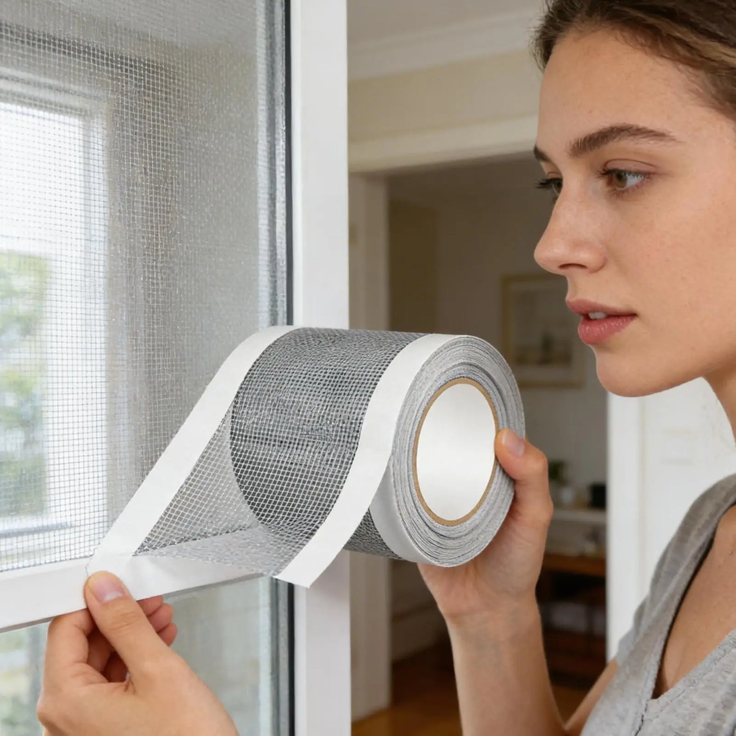 Self-Adhesive Window Screen Repair Tape | Cuttable Mesh Patch