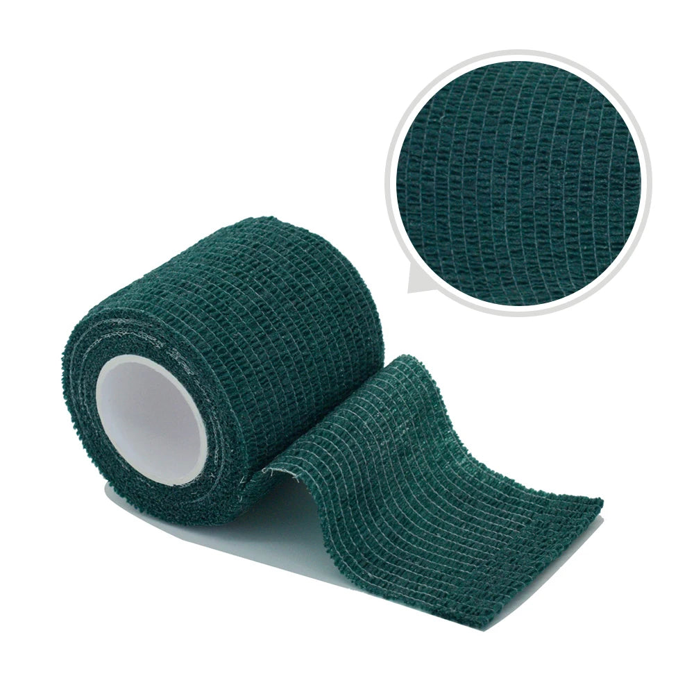 2.5/5/10cm*4.8m Gauze Bandage Self-adhesive Breathable Elastic Bandages for Sports Fixing Finger Wrist Leg Sports Protector Peaceful Pleasures Health and Wellness dark green 15cmX4.8m