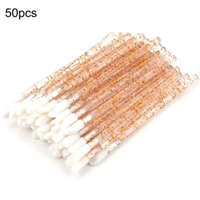 Disposable Eyelash Wands, Replaceable Eyebrow Brush, 50pcs Reusable, Dust - proof, Sparkling Broken Diamond Bottom Eyelash Brush Peaceful Pleasures Health and Wellness green