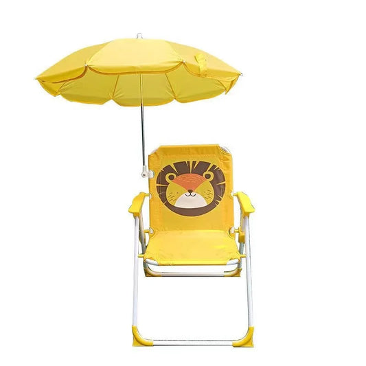 Cartoon Animal Pattern Chair & Child's Umbrellas Folding Outdoor Camping Chairs Beach Courtyard Garden Portable Folding Chairs Peaceful Pleasures Health and Wellness