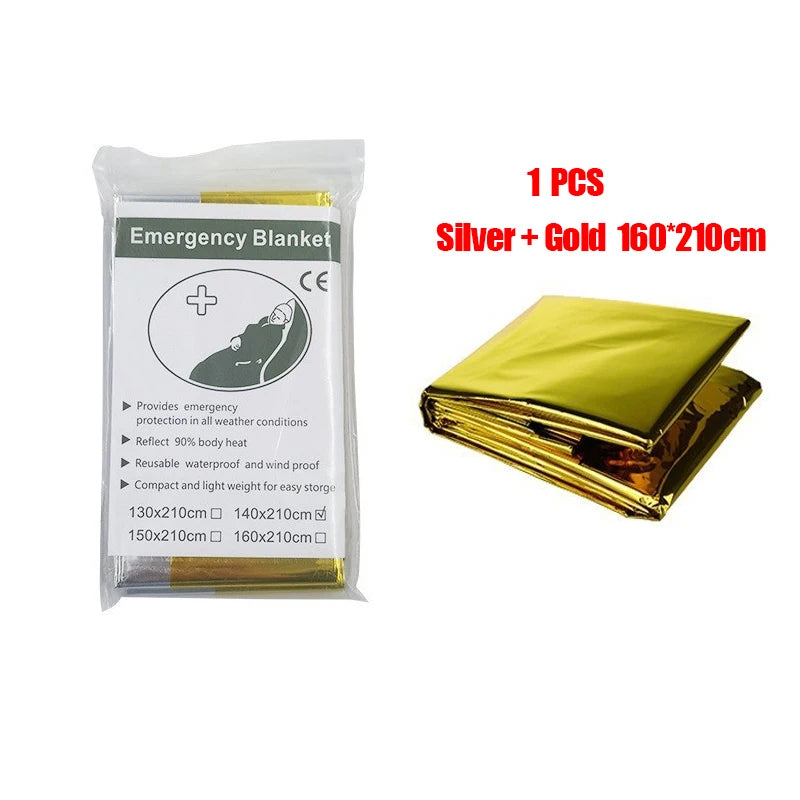 Emergency Thermal Poncho Blanket | Windproof Waterproof Camping