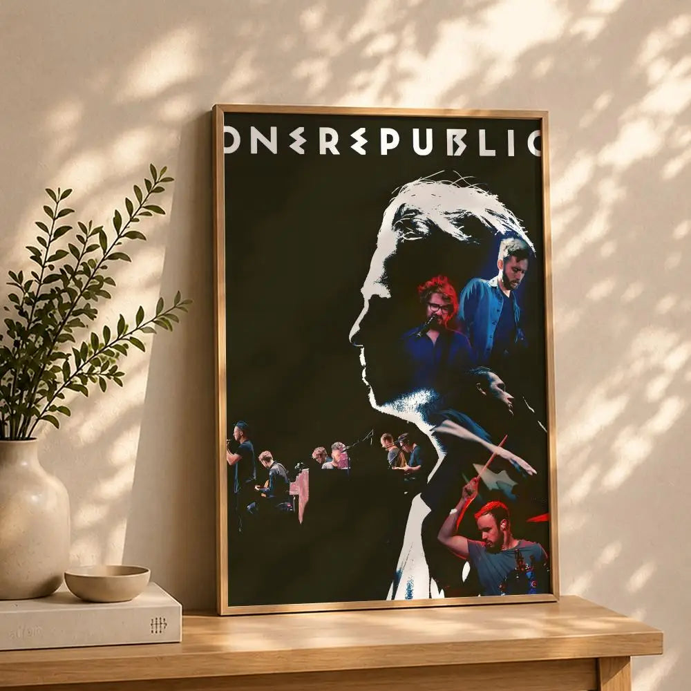 OneRepublic Band Poster – HD Self-Adhesive Waterproof Wall Art Music Band Poster Peaceful Pleasures Health and Wellness White3 15X20cmNoframe