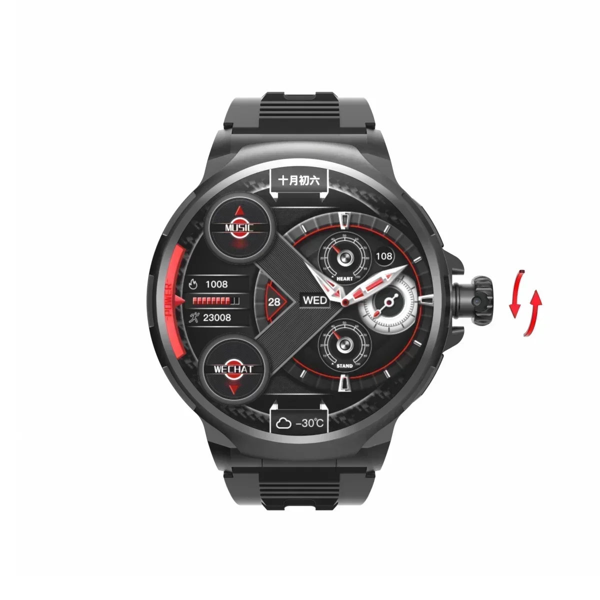 TLXT GT100 Smartwatch 1.85" 4G SIM Android GPS 180° Camera