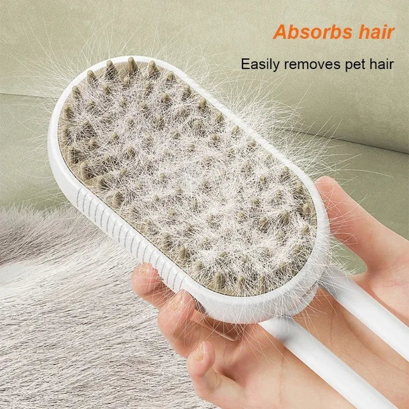 3-in-1 Electric Steam Spray Pet Grooming Brush for Cats & Dogs