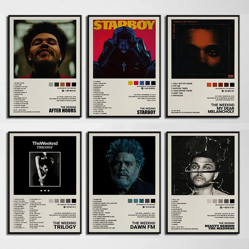Music Album Star The Weeknd Hip Hop Posters Prints Canvas Painting Singer Wall Art Picture for Living Room Home Decoration Gift Peaceful Pleasures Health and Wellness