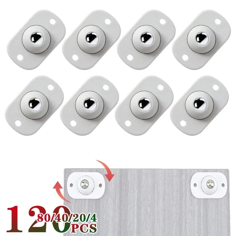 Adhesive Ball Casters – Silent 360° Swivel Furniture Wheels