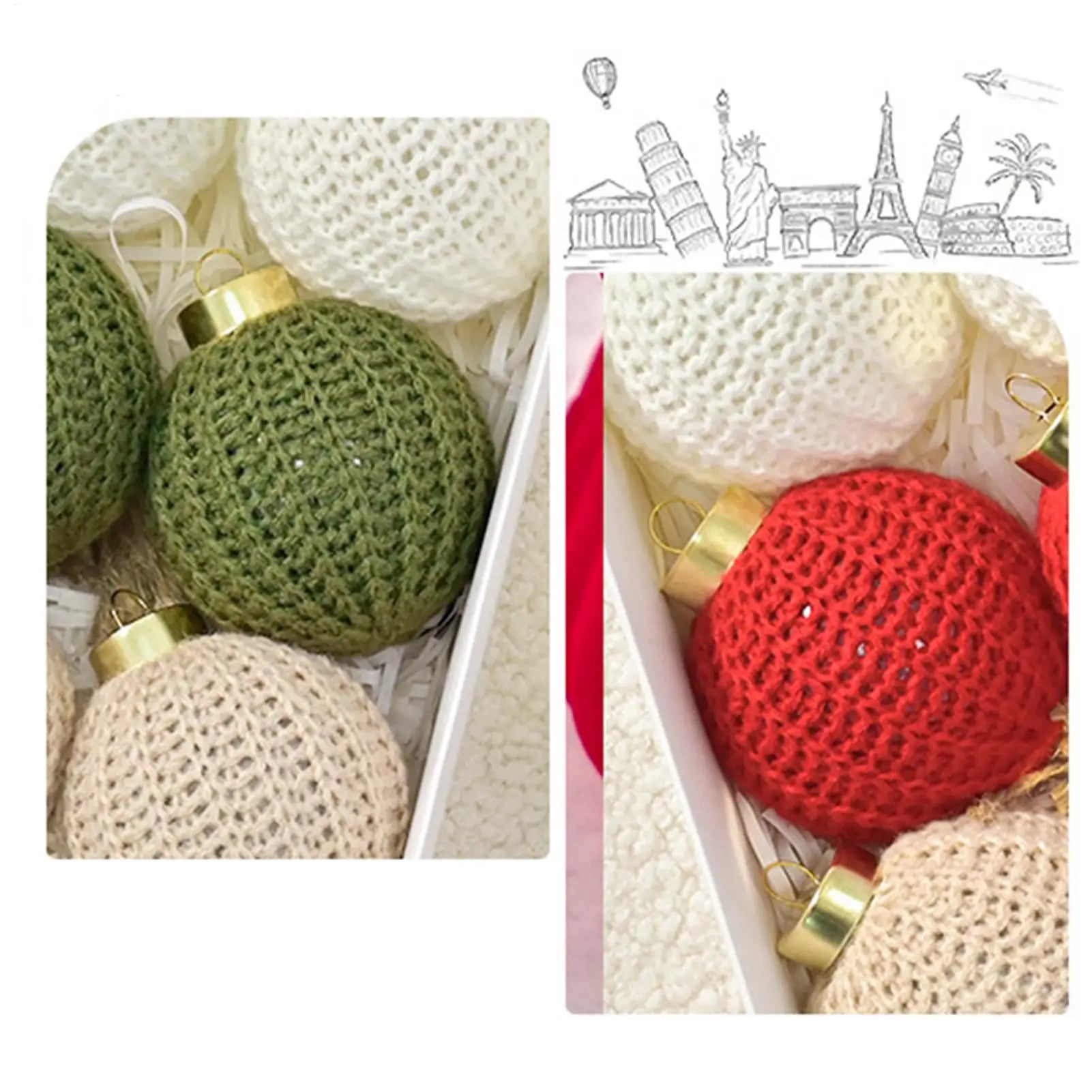 Crochet Christmas Ball Ornaments Set of 12 | Boho Yarn Decor Christmas Ornaments Peaceful Pleasures Health and Wellness