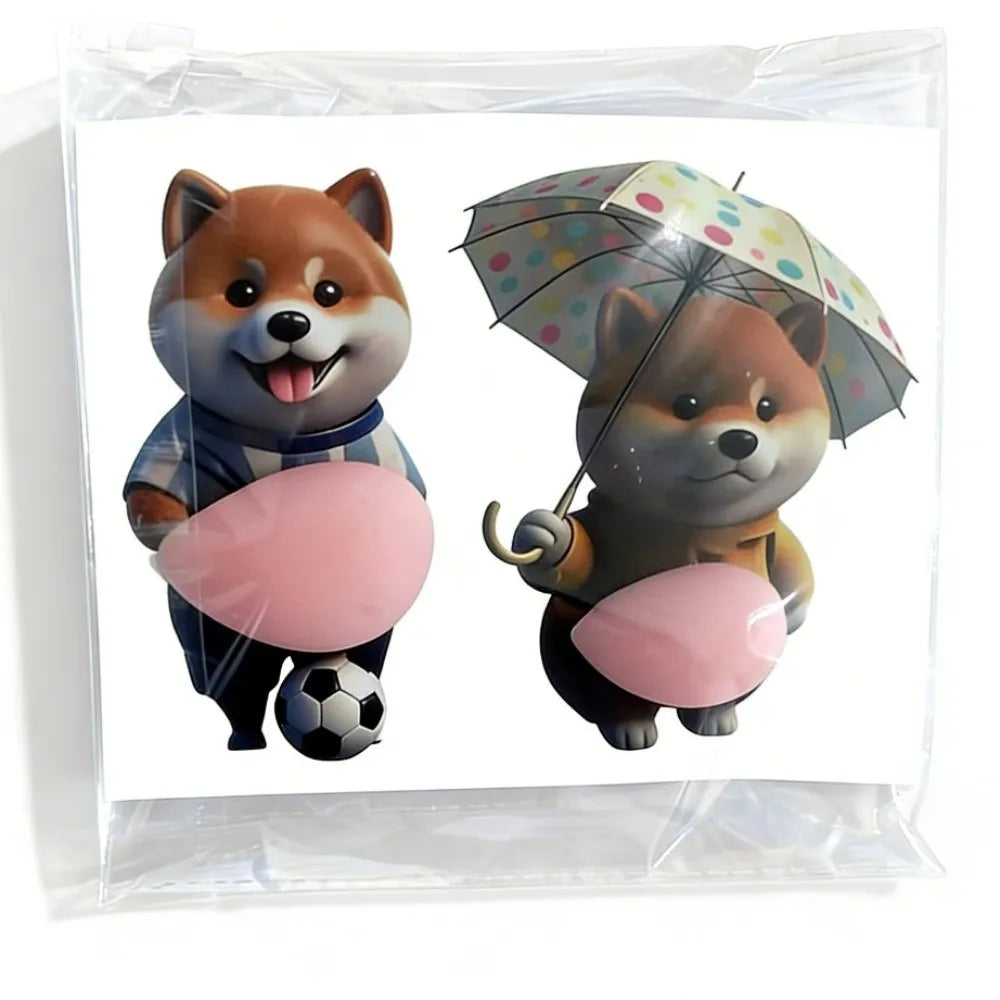 Funny 3D Soft Belly Cat Sticker Squeezeable Self-Adhesive Animal Laptop Decal Silicone Waterproof Inu Dog Phone Case Decoration Peaceful Pleasures Health and Wellness Style C