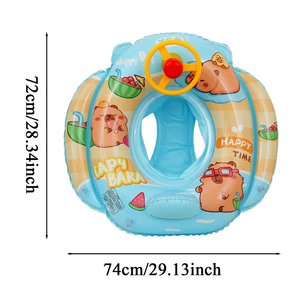 Inflatable Capybara Pool Float Cartoon Animal Floating Raft Kids Swimming Floatie For Summer Party Lake Beach Backyard Garden Peaceful Pleasures Health and Wellness A