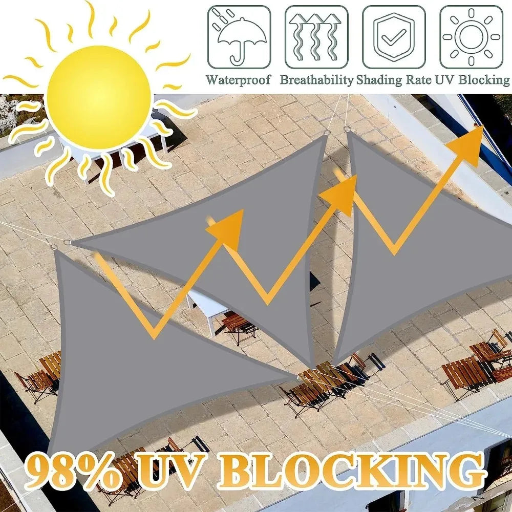 Triangle Sun Shade Sail | 98% UV Block Waterproof Canopy