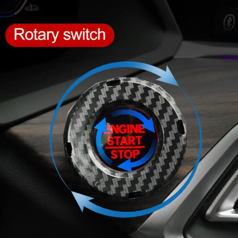 Universal Car Start Stop Button Cover Ring – ABS Black Trim