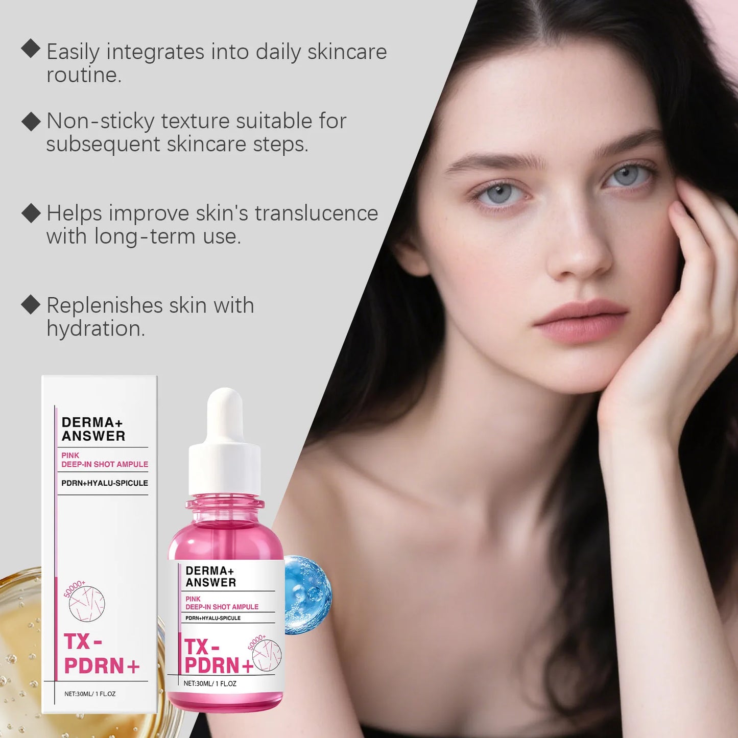 Nicotinamide Brightening Face Essence Deep Moisturize Reduce Wrinkles Brighten Dullness Fade Dark Pigment Collagen Facial Serum Peaceful Pleasures Health and Wellness