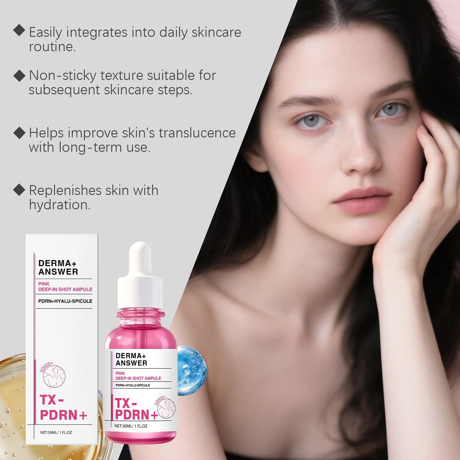 Nicotinamide Brightening Face Essence Deep Moisturize Reduce Wrinkles Brighten Dullness Fade Dark Pigment Collagen Facial Serum Peaceful Pleasures Health and Wellness