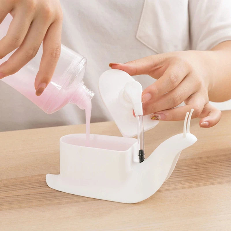 Snail Cartoon Soap Dispenser – Refillable Kids' Pump Bottle