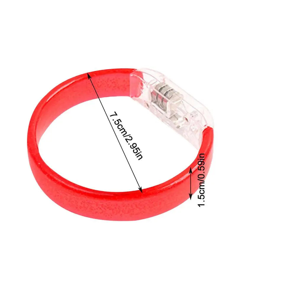 LED Flash Glow Wristband | Neon Light Bracelet for Parties LED Glow Wristband Peaceful Pleasures Health and Wellness Red