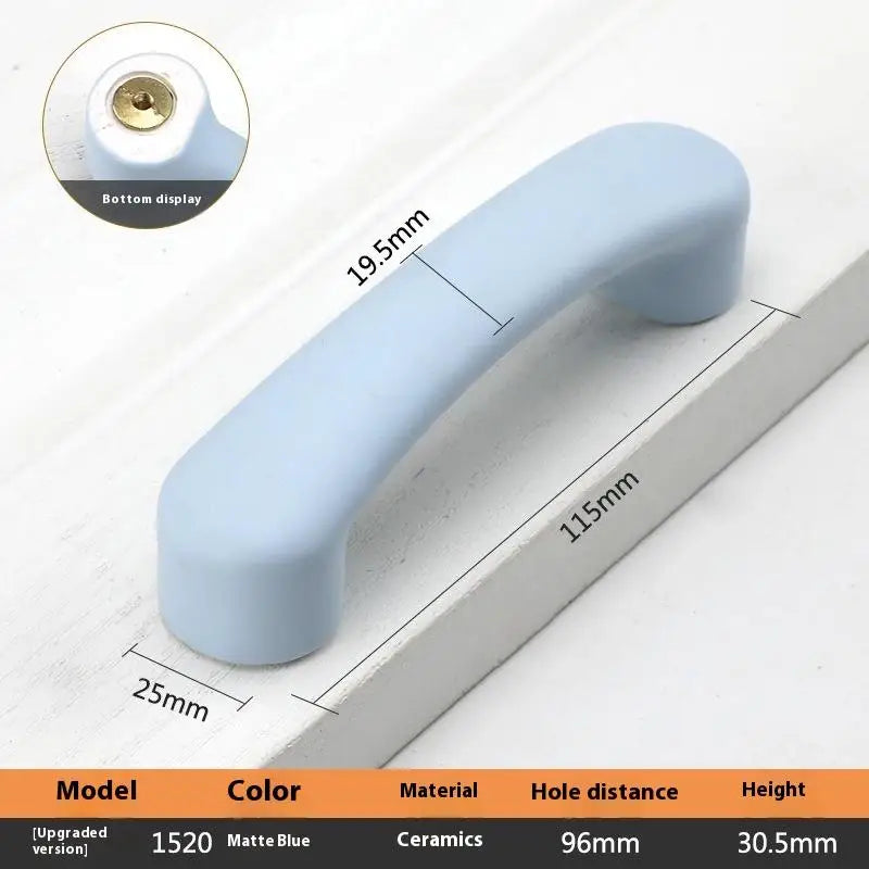 1pc Children's Furniture Handles Nordic Ceramic Children Room Cabinet Handles Macaron Colorful Round Drawer Knobs And Pulls Peaceful Pleasures Health and Wellness A7