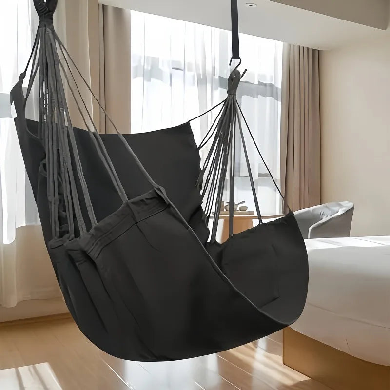 Fabric Hammock Chair Swing | Tie Ropes & Storage Bag Included