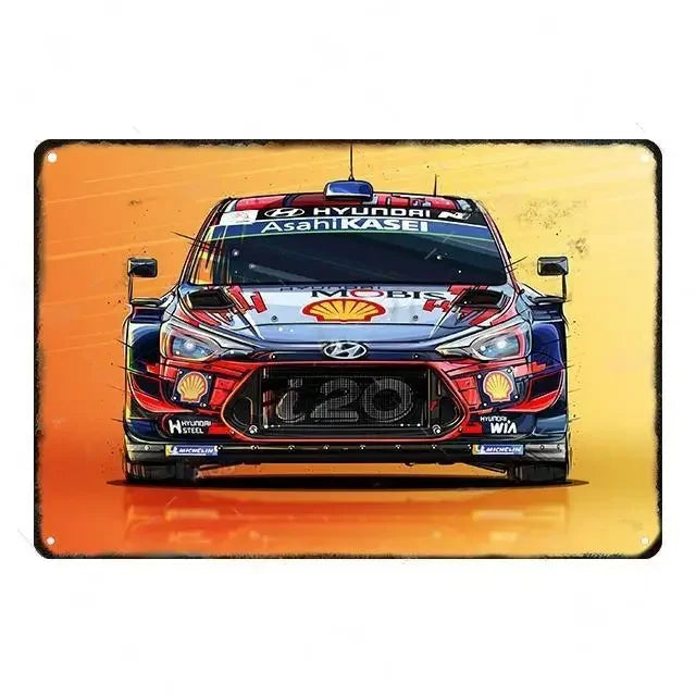 Cool Race Car Vintage Metal Poster Modern Sport Car Retro Tin Sign Auto Club Wall Decoration Plaque for Home Decor Peaceful Pleasures Health and Wellness