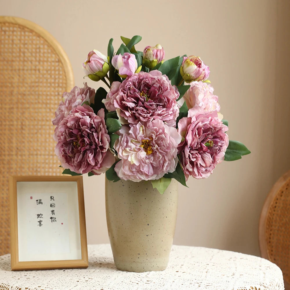 Large Silk Peony Artificial Flowers 16cm – Wedding & Home Decor