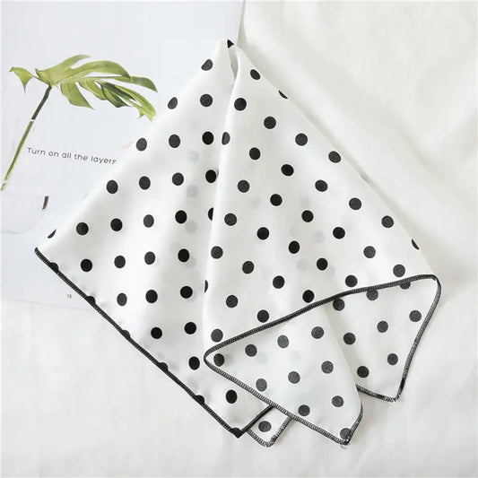 Leopard Print Polka Dot Square Scarf Small Scarf for Bag Decoration Collar Headband Spring Summer Fashion Accessories Peaceful Pleasures Health and Wellness white 2pcs