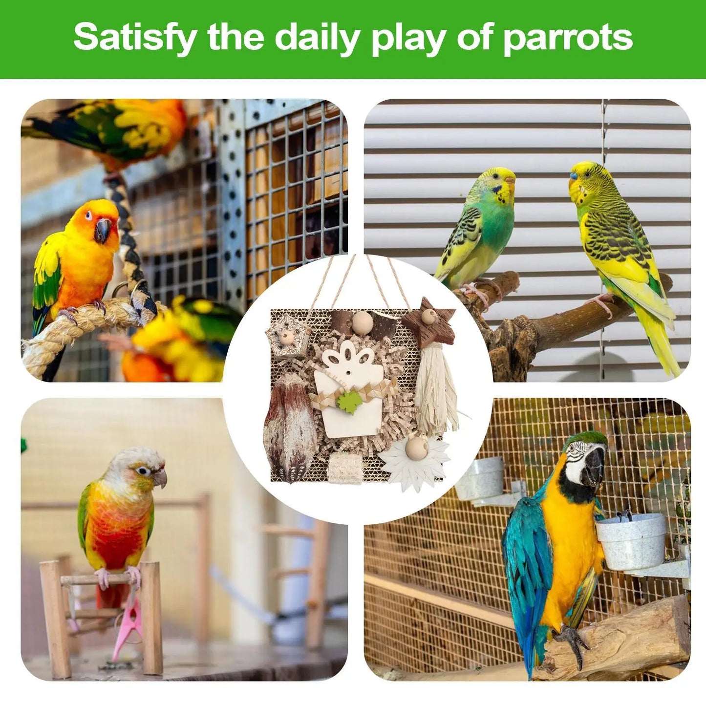 Wooden Bird Foraging Toy for Conures & Cockatiels | Chew Toy Bird Foraging Toy Peaceful Pleasures Health and Wellness