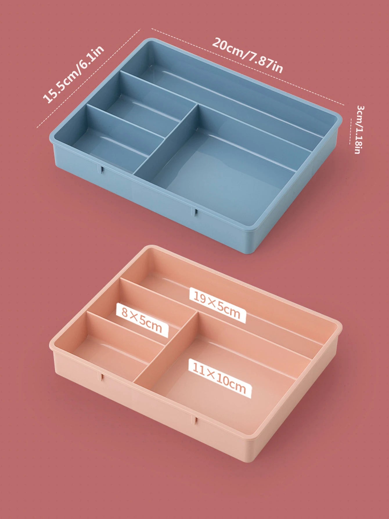 1Pcs Desk Drawer Organizer Stackable Multi-cell Storage Box Tray Dressing Table Jewelry Makeup Organizer For Home Office Peaceful Pleasures Health and Wellness