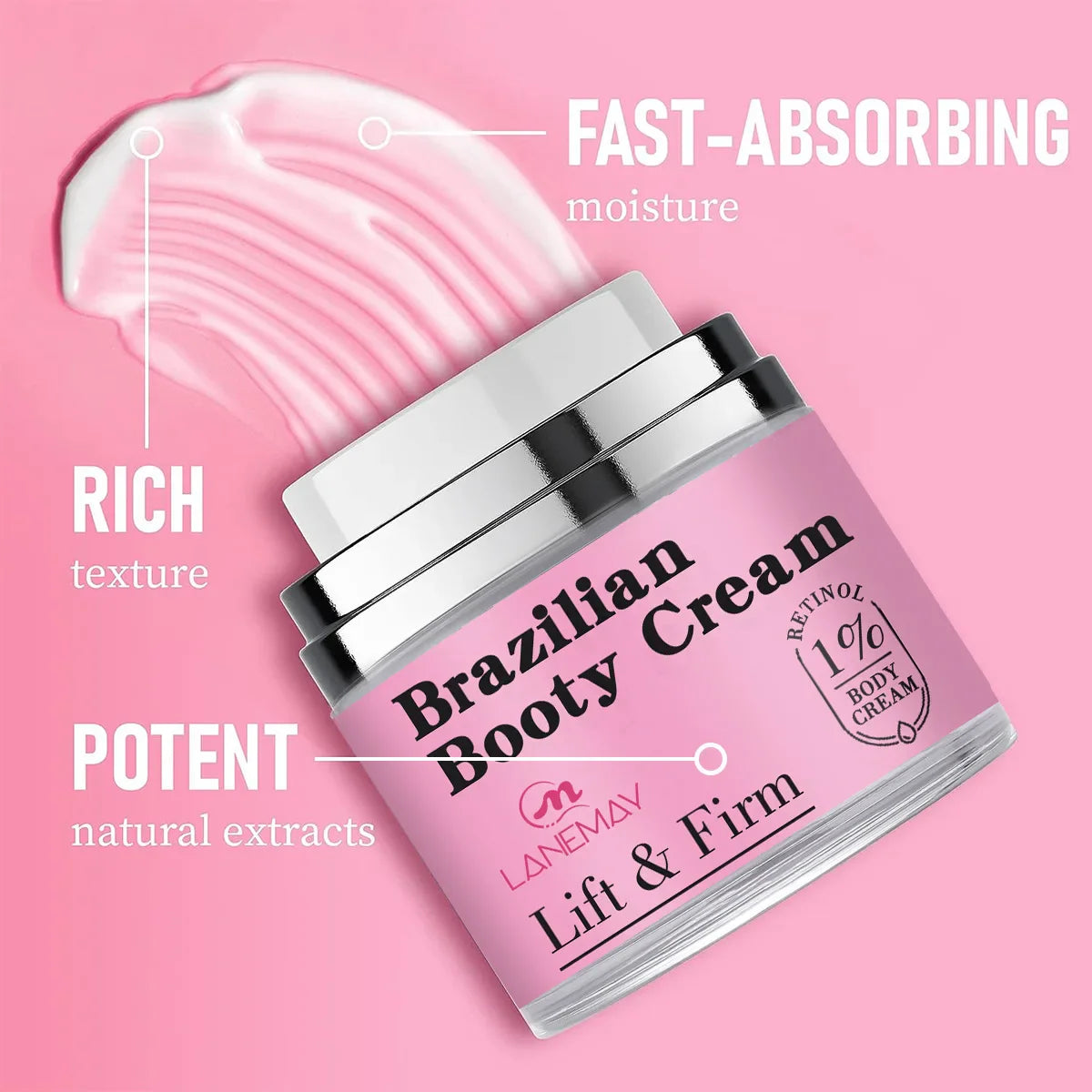 Brazilian Booty Cream with Retinol – Firming & Moisturizing