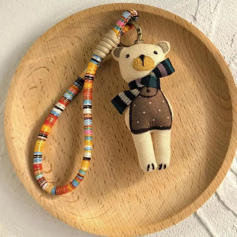 Handmade Cartoon Animal Fabric Keychain | Cute Backpack Pendant
