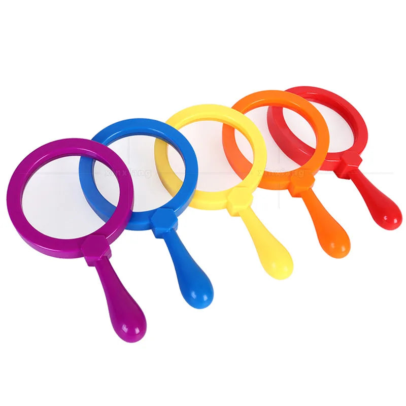5X Handheld Magnifier Plastic Resin Shatterproof Magnifying Glass for Elementary School, Insect Observation Creative Gift Peaceful Pleasures Health and Wellness