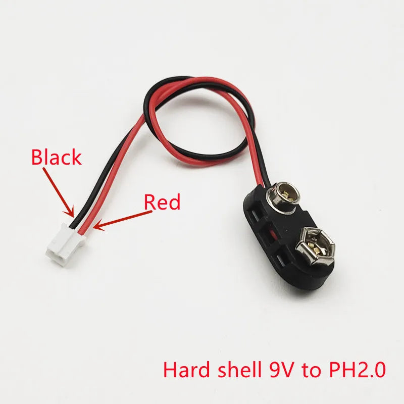5PCS 9V Battery Buckle to Xh2.54 PH2.0 2P Terminal Wire 15cm DC Red Positive Black Negative Adapter Wire Peaceful Pleasures Health and Wellness Type-9
