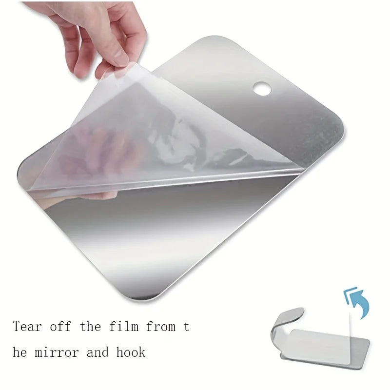 Anti-Fog Shower Shaving Mirror – Wall Mount & Handheld, 8"