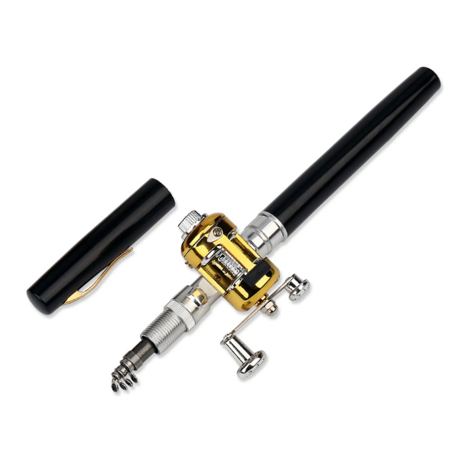 Mini Aluminium Alloy Lure Fishing Rods Stable Lightweight Durable Fishing Pole Rod for Freshwater Saltwater Fishing Peaceful Pleasures Health and Wellness Black