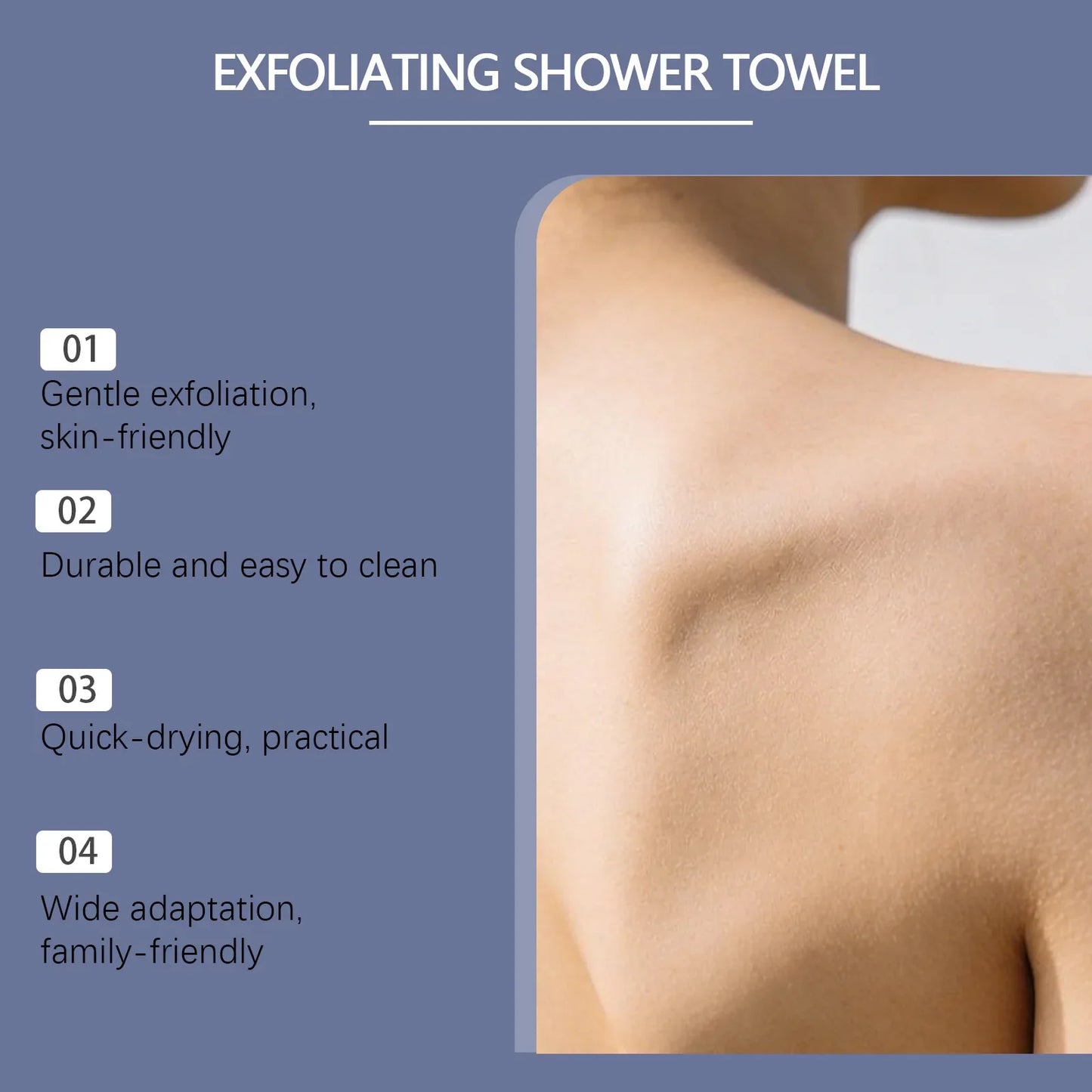 Nylon Exfoliating Bath Scrub Towel – Deep Cleanse & Soft Skin