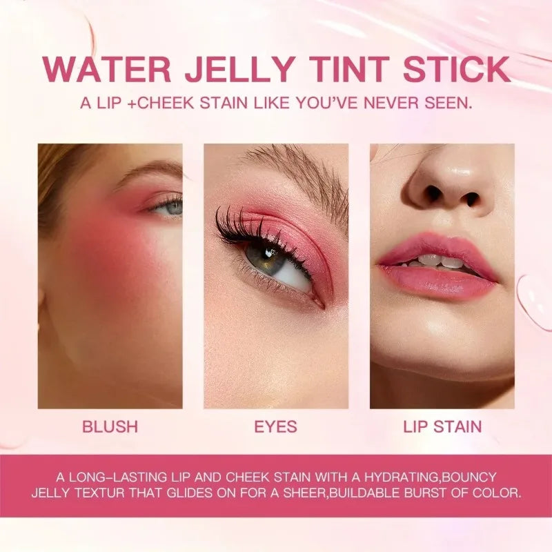 4 Colors Jelly Blush Stick Lip Balm Eyeshadow 3-in-1 Multi-Use Matte Blush Moisturize Brighten Lip Gloss Peaceful Pleasures Health and Wellness