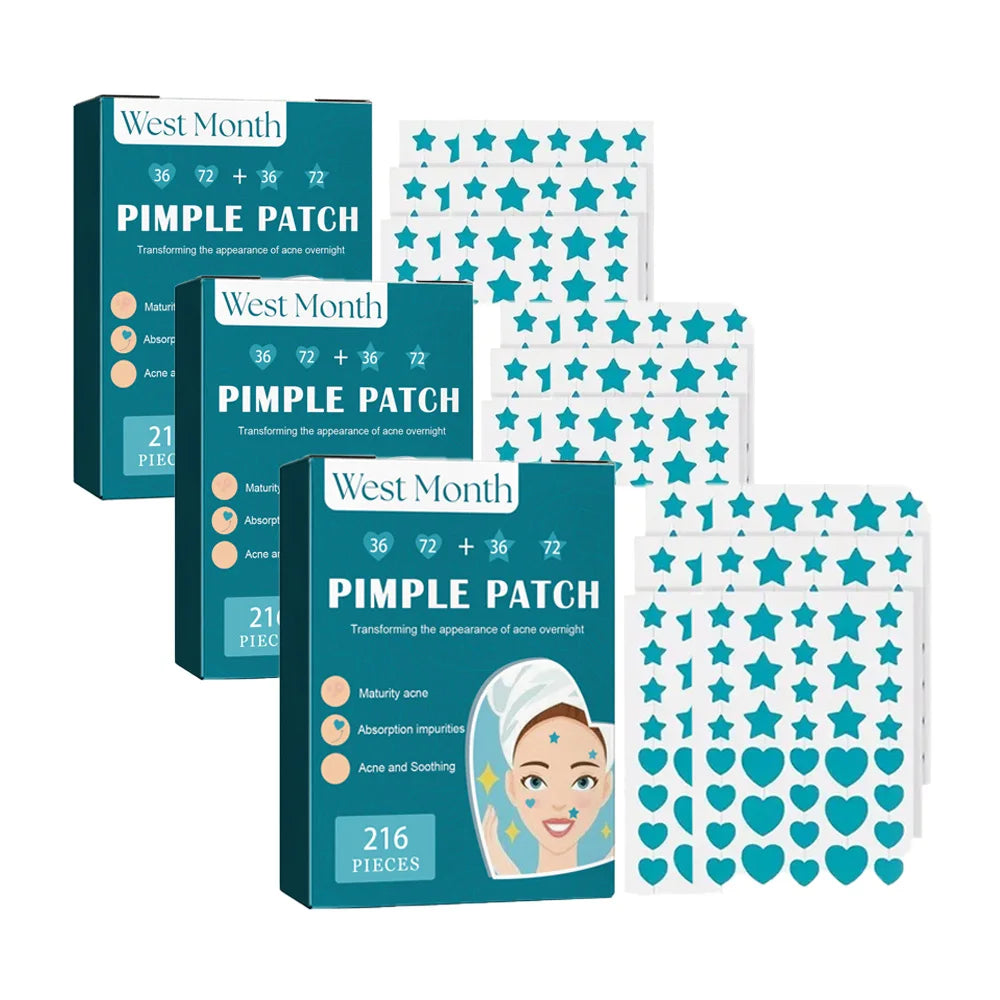 216pcs Hydrocolloid Acne Patch Repair Acne Cleansing Invisible Breathable Waterproof Acne Cleansing Concealer Fade Clean Peaceful Pleasures Health and Wellness 3 Box