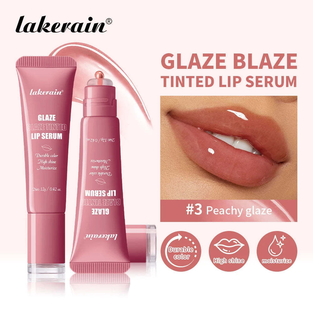 Lakerain Glaze Blaze Tinted Lip Serum Long-Lasting Hydration Durable Color Smooth Lip Surface Lip Repairing Lipstick Cosmetics Peaceful Pleasures Health and Wellness