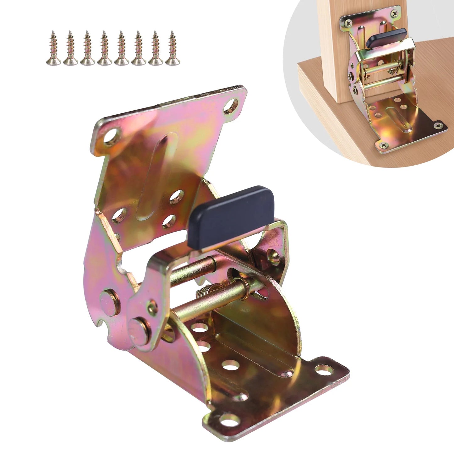 Self-Locking Folding Leg Hinge Bracket 0-90-180° + Screws