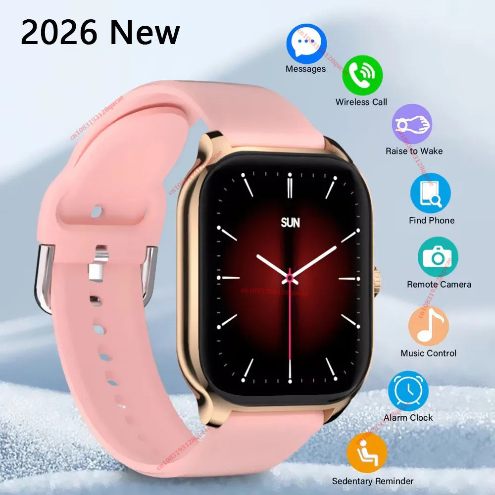 H9 Smart Watch Men Women Sports Fitness Tracker 2.01 HD Screen Bluetooth Talking Blood Pressure Smart Watch For Android IOS Ma27 Peaceful Pleasures Health and Wellness Pink