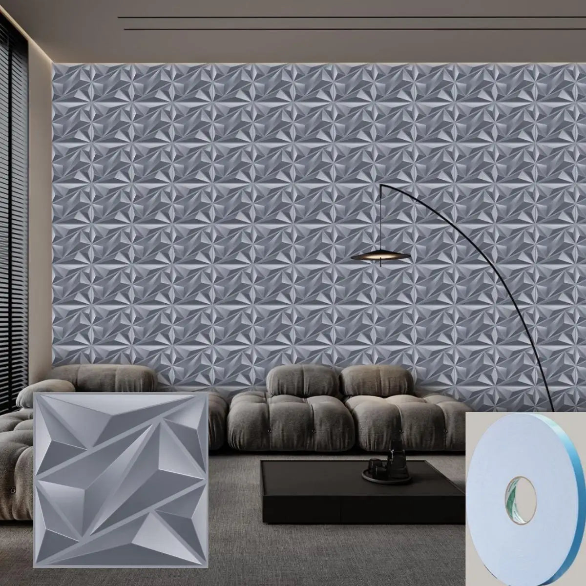 20/30pcs 3D pvc wall panels for indoor wall decoration, for living room hall bedroom hotel office,including tape Peaceful Pleasures Health and Wellness