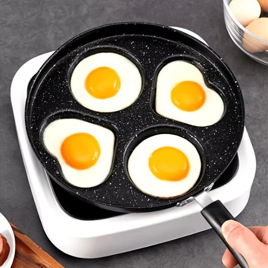1pc Stainless Steel Non-Stick Skillet, Multi-Section Breakfast Pan with Burger & Egg Mold, Handle, Compatible with Gas Stove Peaceful Pleasures Health and Wellness
