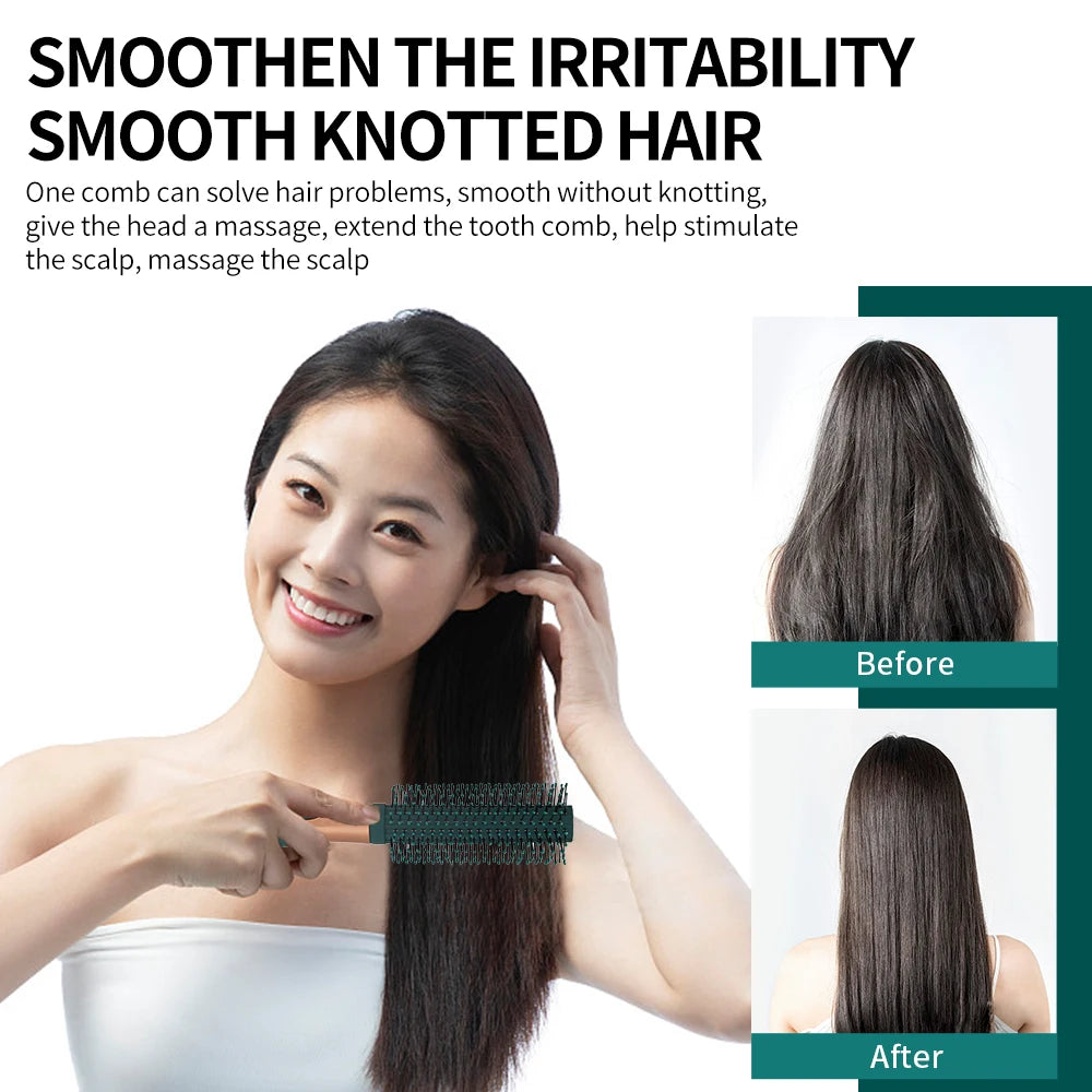 Massage Oval Comb Hair Brush Set Anti Static With Silicone Cushion Base Detangling Brush Round Hair Brush Vent Hair Brush Peaceful Pleasures Health and Wellness
