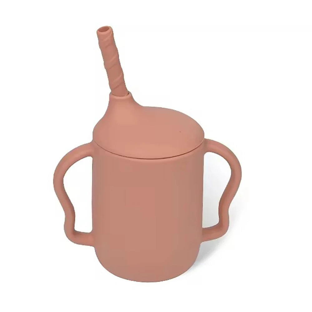 Kids' Food-Grade Silicone Straw Cup | Spill-Proof 350ml