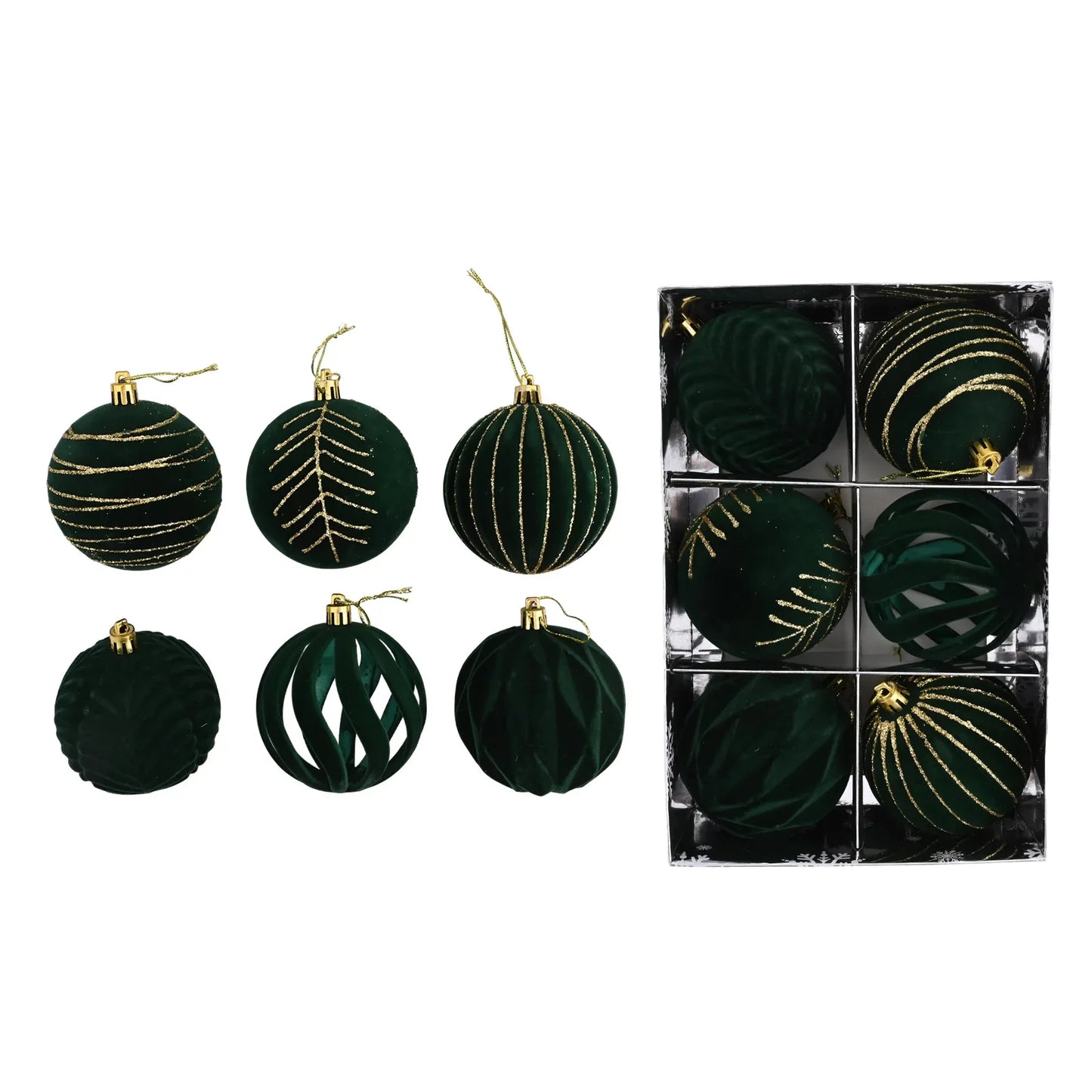 Hanging Ball Ornaments Set of 6 – 8cm Christmas & Party Decor